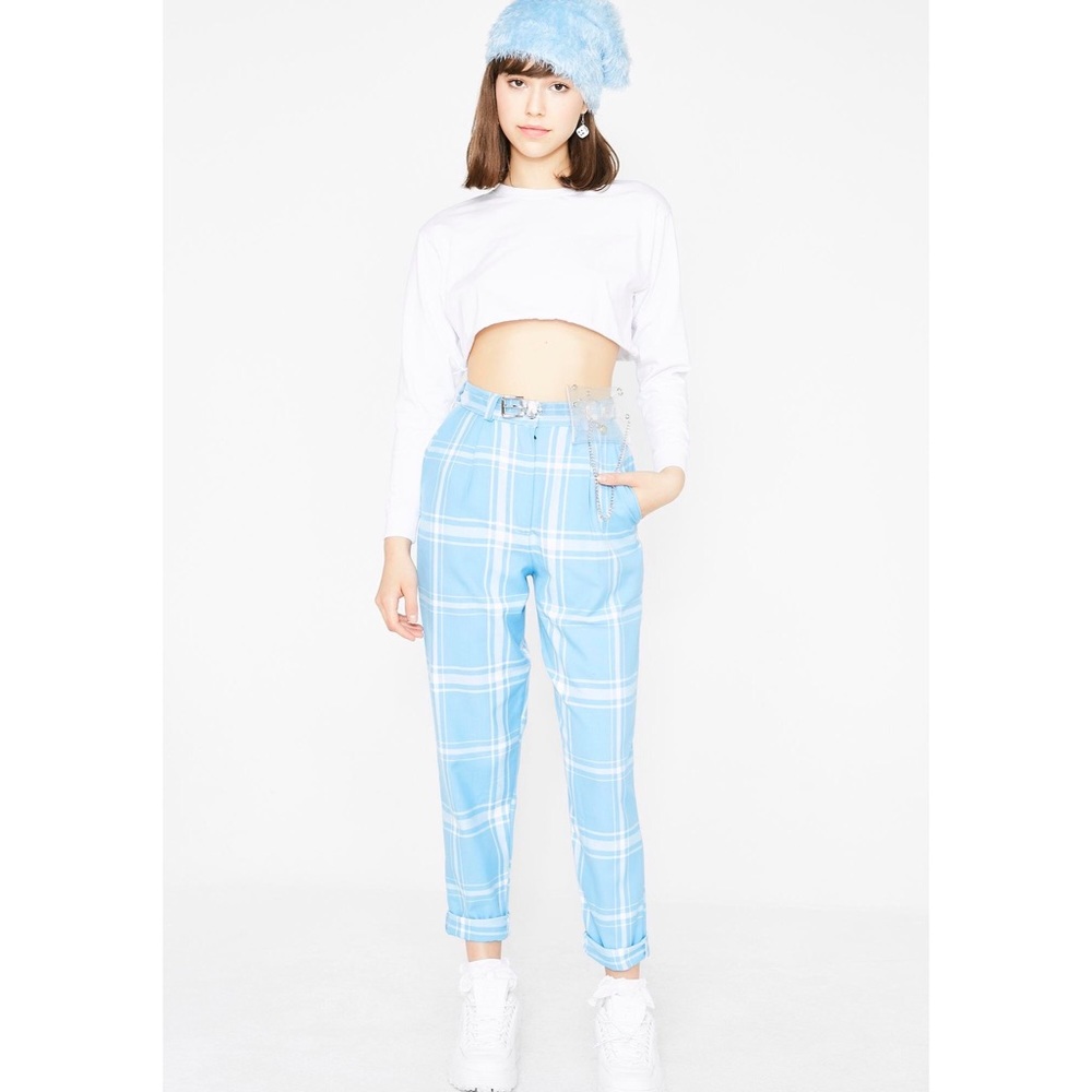 Love Too True Blue Plaid Pants